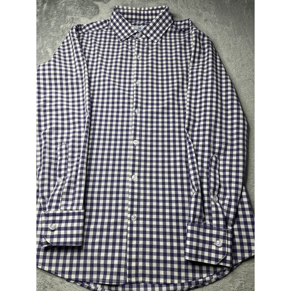 Mizzen + Main Shirt Men’s medium Leeward Trim Performance Stretch Gingham Purple - Picture 2 of 7